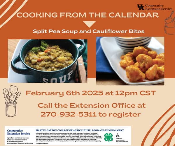 Cooking from the Calendar Flier