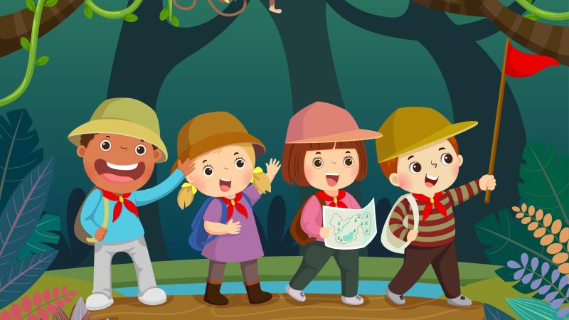 kids exploring